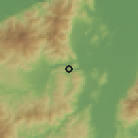 Shaded relief of the 59 km around El Marañón, drawn from the GMTED2010 grid