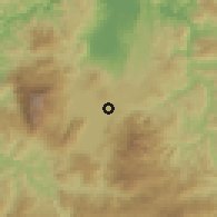 Shaded relief of the 59 km around Agua Azul Rancho, drawn from the GMTED2010 grid