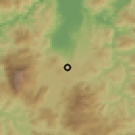 Shaded relief of the 59 km around El Ocotillo, drawn from the GMTED2010 grid