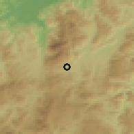 Shaded relief of the 59 km around El Ocotón, drawn from the GMTED2010 grid