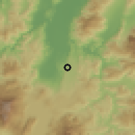 Shaded relief of the 59 km around El Olivar, drawn from the GMTED2010 grid