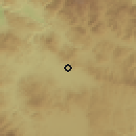 Shaded relief of the 59 km around El Pedernal, drawn from the GMTED2010 grid