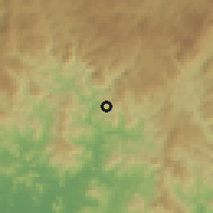 Shaded relief of the 59 km around El Porvenir, drawn from the GMTED2010 grid