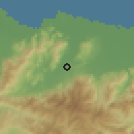 Shaded relief of the 59 km around Arizona, drawn from the GMTED2010 grid
