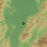 Shaded relief of the 59 km around El Progreso, drawn from the GMTED2010 grid