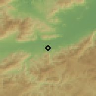 Shaded relief of the 59 km around Armenia, drawn from the GMTED2010 grid