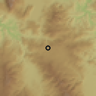 Shaded relief of the 59 km around El Socorro, drawn from the GMTED2010 grid