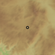 Shaded relief of the 59 km around El Tablón, drawn from the GMTED2010 grid