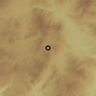 Shaded relief of the 59 km around El Terrero, drawn from the GMTED2010 grid