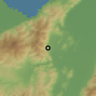 Shaded relief of the 59 km around Armenta, drawn from the GMTED2010 grid