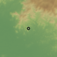 Shaded relief of the 60 km around El Triunfo, drawn from the GMTED2010 grid