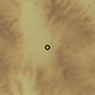 Shaded relief of the 59 km around Flores, drawn from the GMTED2010 grid