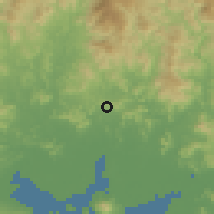Shaded relief of the 60 km around Goascorán, drawn from the GMTED2010 grid