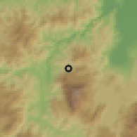 Shaded relief of the 59 km around Guacamaya, drawn from the GMTED2010 grid