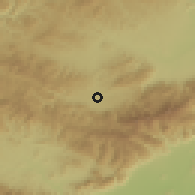 Shaded relief of the 59 km around Gualaco, drawn from the GMTED2010 grid