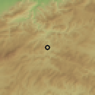 Shaded relief of the 59 km around Guata, drawn from the GMTED2010 grid