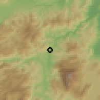 Shaded relief of the 59 km around Ilama, drawn from the GMTED2010 grid