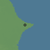 Shaded relief of the 59 km around Iralaya, drawn from the GMTED2010 grid