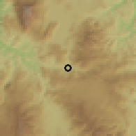 Shaded relief of the 59 km around Jardines, drawn from the GMTED2010 grid