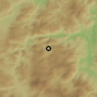 Shaded relief of the 59 km around Atima, drawn from the GMTED2010 grid