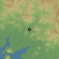 Shaded relief of the 60 km around Jícaro Galán, drawn from the GMTED2010 grid