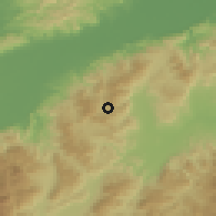 Shaded relief of the 59 km around Joconal, drawn from the GMTED2010 grid