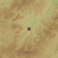 Shaded relief of the 59 km around Jutiapa, drawn from the GMTED2010 grid