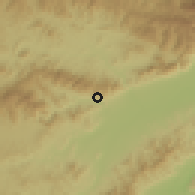 Shaded relief of the 59 km around La Concepción, drawn from the GMTED2010 grid