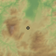Shaded relief of the 59 km around Agua Azul Sierra, drawn from the GMTED2010 grid