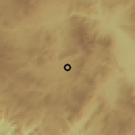Shaded relief of the 59 km around La Cuesta Dos, drawn from the GMTED2010 grid