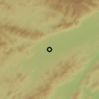 Shaded relief of the 59 km around La Empalizada, drawn from the GMTED2010 grid