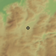 Shaded relief of the 59 km around La Entrada, drawn from the GMTED2010 grid