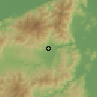 Shaded relief of the 59 km around La Esperanza, drawn from the GMTED2010 grid