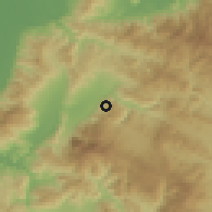 Shaded relief of the 59 km around La Estancia, drawn from the GMTED2010 grid