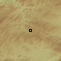Shaded relief of the 59 km around La Estancia, drawn from the GMTED2010 grid