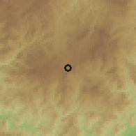 Shaded relief of the 59 km around La Florida, drawn from the GMTED2010 grid