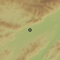 Shaded relief of the 59 km around Laguna Seca, drawn from the GMTED2010 grid