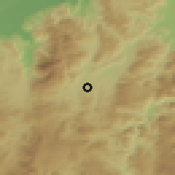 Shaded relief of the 59 km around La Jigua, drawn from the GMTED2010 grid