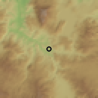 Shaded relief of the 59 km around Azacualpa, drawn from the GMTED2010 grid