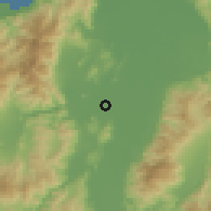 Shaded relief of the 59 km around La Lima, drawn from the GMTED2010 grid