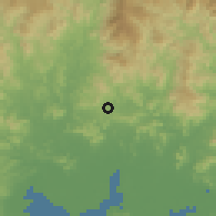 Shaded relief of the 60 km around Langue, drawn from the GMTED2010 grid