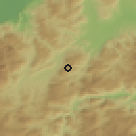 Shaded relief of the 59 km around La Reina, drawn from the GMTED2010 grid