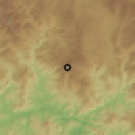 Shaded relief of the 59 km around La Rinconada, drawn from the GMTED2010 grid