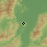 Shaded relief of the 59 km around La Sabana, drawn from the GMTED2010 grid