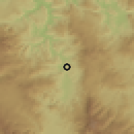 Shaded relief of the 59 km around Las Delicias, drawn from the GMTED2010 grid