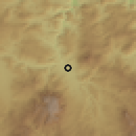Shaded relief of the 59 km around Las Flores, drawn from the GMTED2010 grid