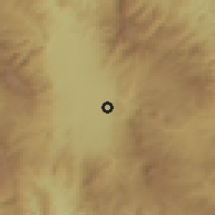 Shaded relief of the 59 km around Las Mercedes, drawn from the GMTED2010 grid