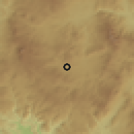 Shaded relief of the 59 km around Las Tapias, drawn from the GMTED2010 grid