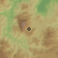 Shaded relief of the 59 km around Las Vegas, drawn from the GMTED2010 grid