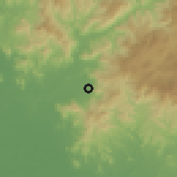 Shaded relief of the 60 km around La Tajeada, drawn from the GMTED2010 grid